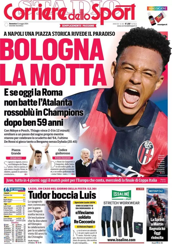 Le Prime Pagine Sportive Nazionali - 12 maggio 28 WhatsApp Image 2024 05 12 at 07.45.42