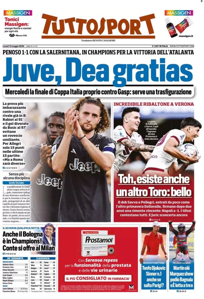 Le Prime Pagine Sportive Nazionali - 13 maggio 29 WhatsApp Image 2024 05 13 at 07.55.05