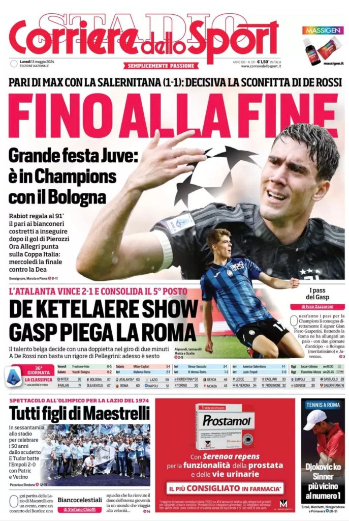 Le Prime Pagine Sportive Nazionali - 13 maggio 28 WhatsApp Image 2024 05 13 at 07.55.06 2