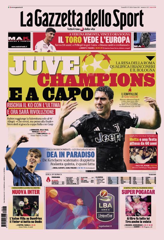 Le Prime Pagine Sportive Nazionali - 13 maggio 27 WhatsApp Image 2024 05 13 at 07.55.06