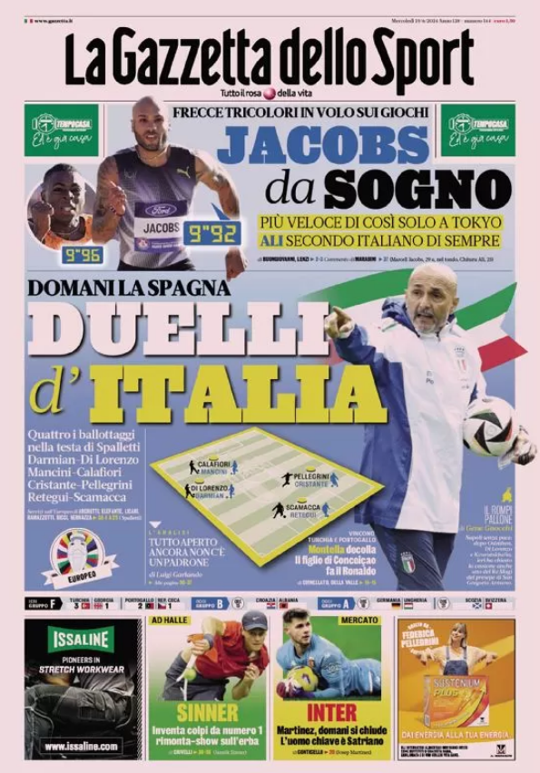 Le Prime Pagine Sportive Nazionali - 19 giugno 2024 27 1