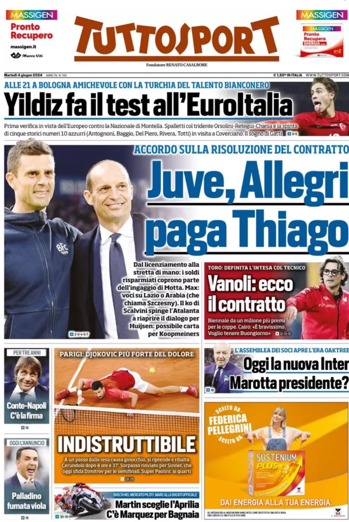 Le Prime Pagine Sportive Nazionali - 4 giugno 2024 29 3 1