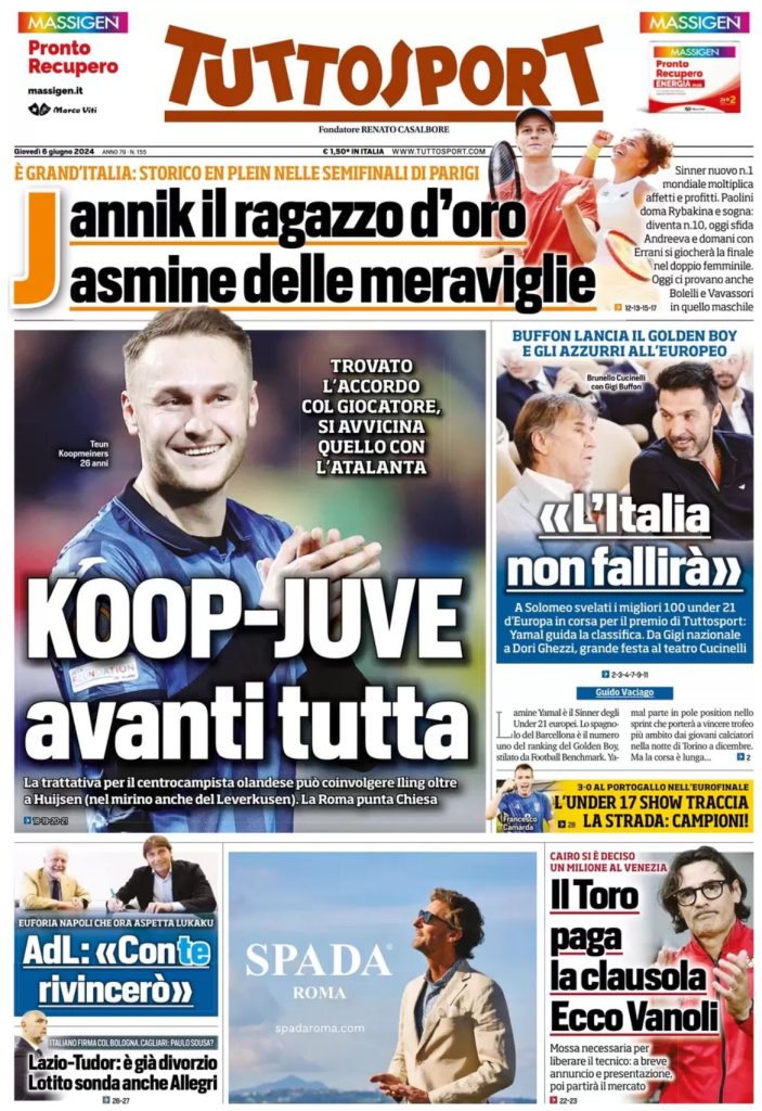 Le Prime Pagine Sportive Nazionali - 6 giugno 2024 29 9
