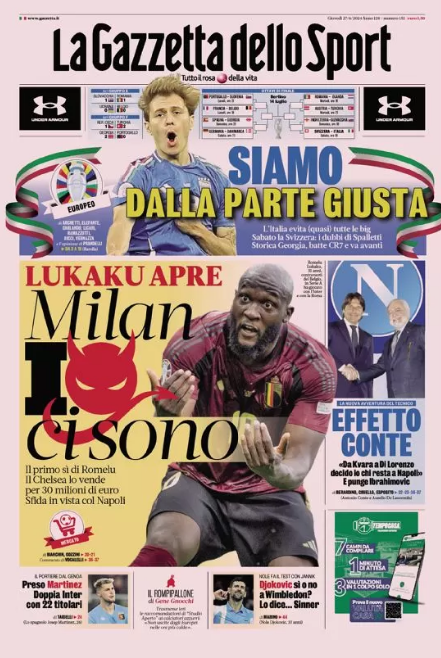 Le Prime Pagine Sportive Nazionali – 27 giugno 2024 27 Immagine 2024 06 27 010153 1