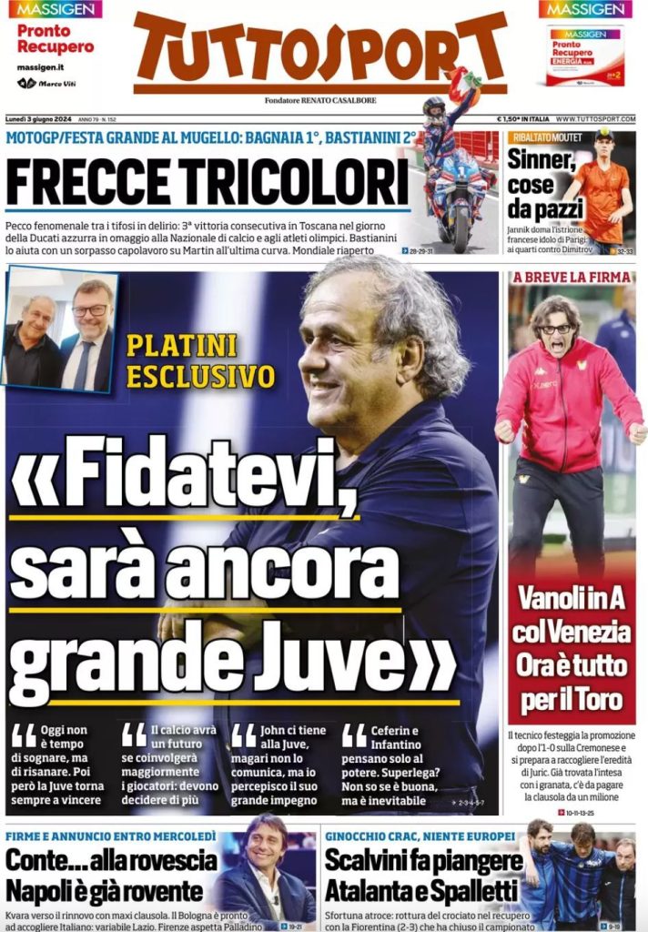 Le Prime Pagine Sportive Nazionali - 3 giugno 2024 29 WhatsApp Image 2024 06 03 at 07.37.57