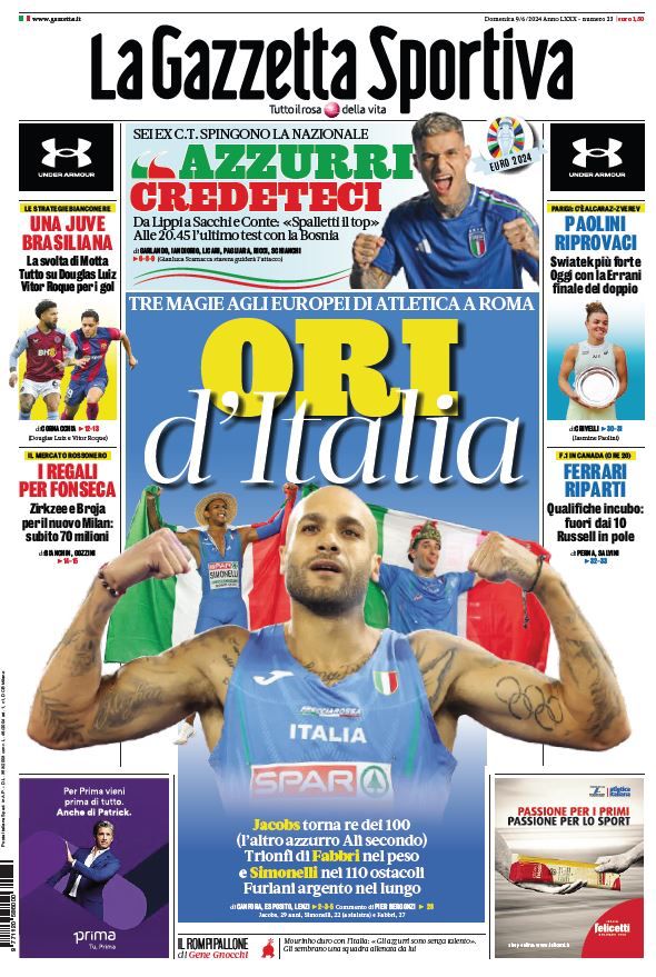 Le Prime Pagine Sportive Nazionali - 9 giugno 27 WhatsApp Image 2024 06 09 at 07.36.33 2