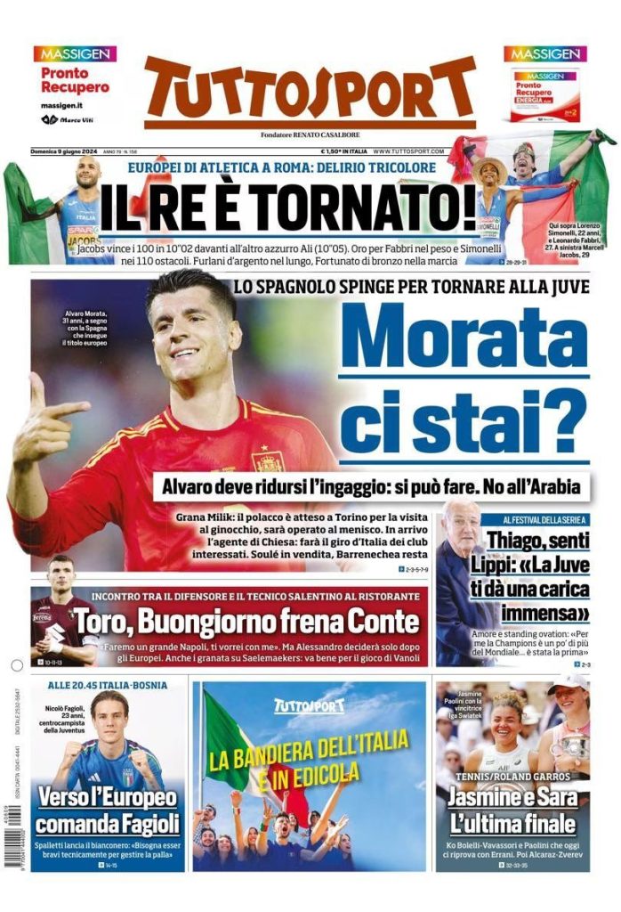 Le Prime Pagine Sportive Nazionali - 9 giugno 28 WhatsApp Image 2024 06 09 at 07.36.33