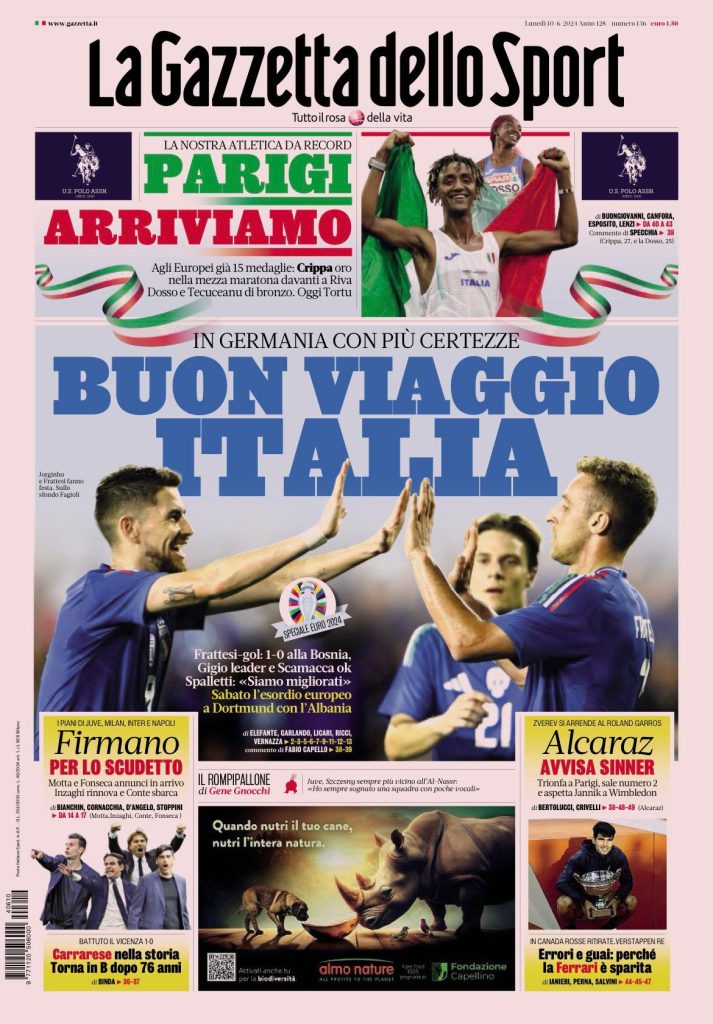 Le Prime Pagine Sportive Nazionali - 10 giugno 29 WhatsApp Image 2024 06 10 at 06.54.34