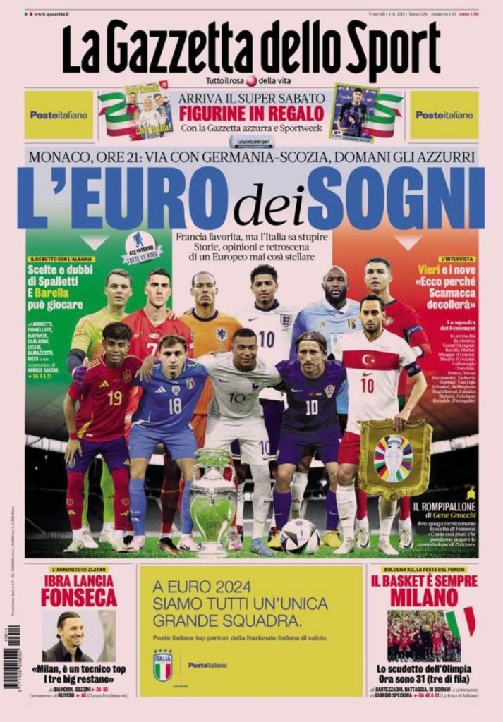 Le Prime Pagine Sportive Nazionali - 14 giugno 27 WhatsApp Image 2024 06 14 at 07.46.51