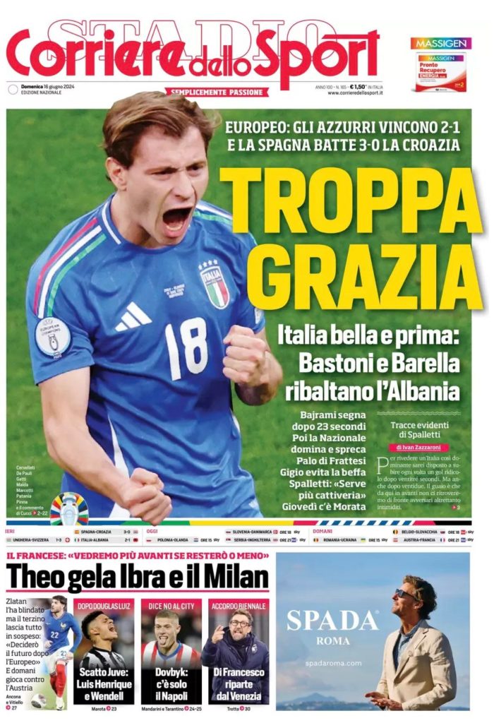 Le Prime Pagine Sportive Nazionali - 16 giugno 2024 28 WhatsApp Image 2024 06 16 at 07.58.18 2