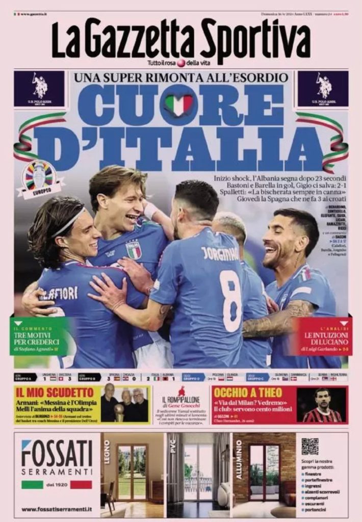 Le Prime Pagine Sportive Nazionali - 16 giugno 2024 27 WhatsApp Image 2024 06 16 at 07.58.18