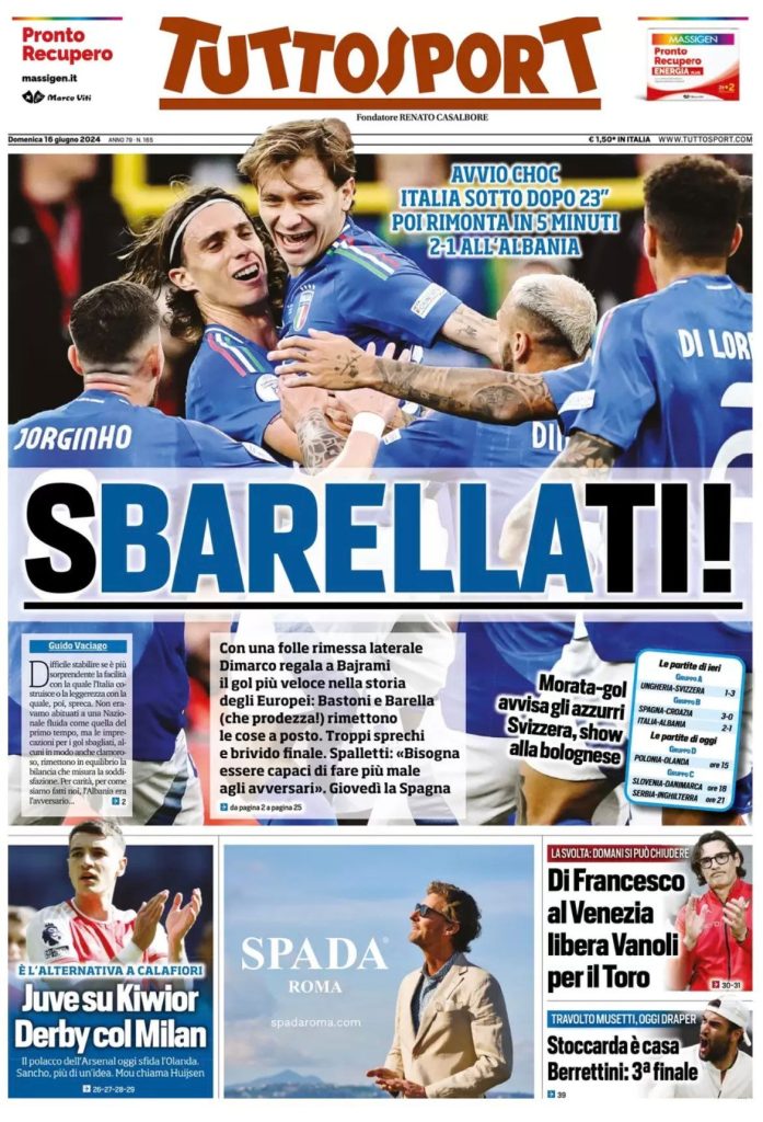 Le Prime Pagine Sportive Nazionali - 16 giugno 2024 29 WhatsApp Image 2024 06 16 at 07.58.19