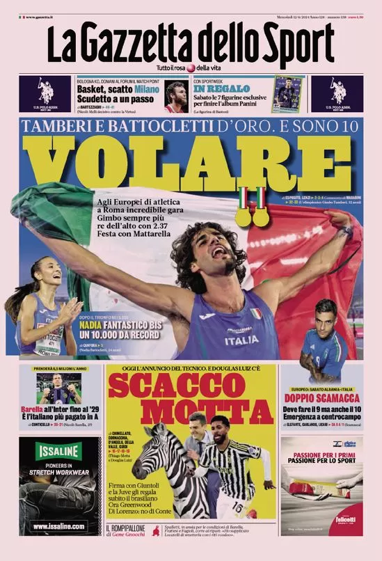 Le Prime Pagine Sportive Nazionali - 12 giugno 27 la gazzetta dello sport 010320058