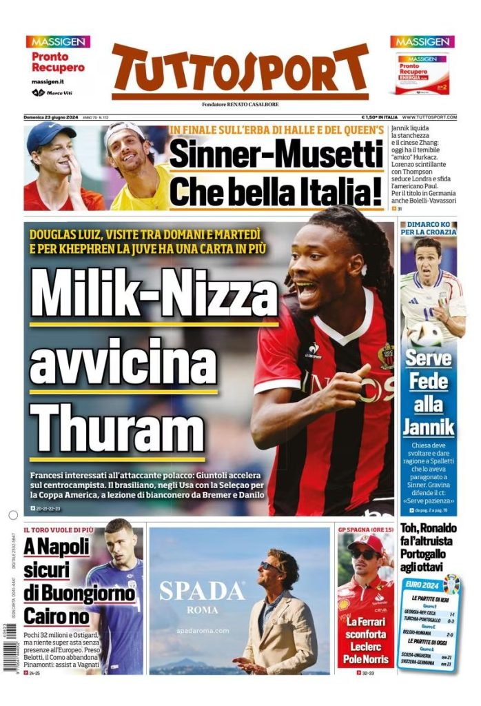 Le Prime Pagine Sportive Nazionali - 23 giugno 29 tuttosport 1