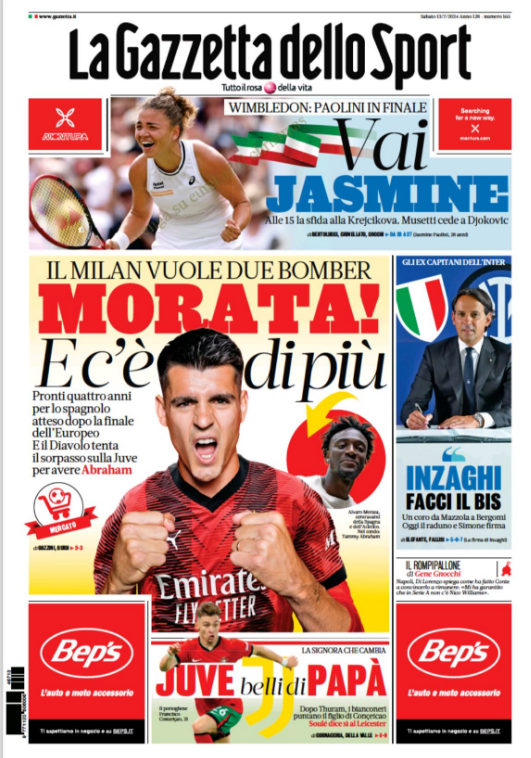 Le Prime Pagine Sportive Nazionali - 13 luglio 2024 27 1