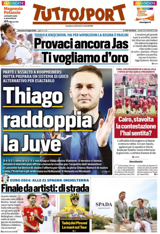 Le Prime Pagine Sportive Nazionali - 14 luglio 2024 28 2
