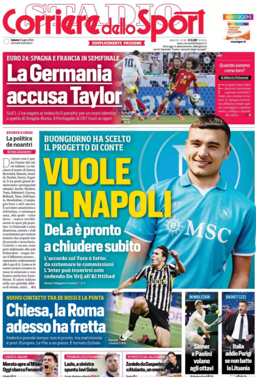 Le Prime Pagine Sportive Nazionali - 6 luglio 2024 28 21