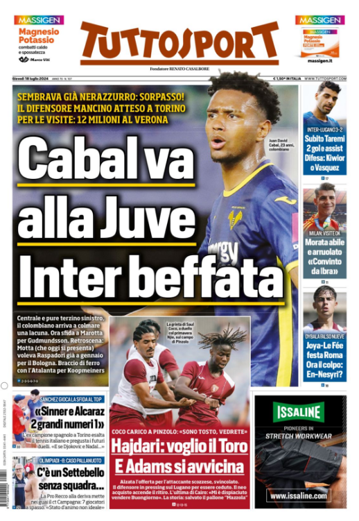 Le Prime Pagine Sportive Nazionali - 18 luglio 2024 29 3 1
