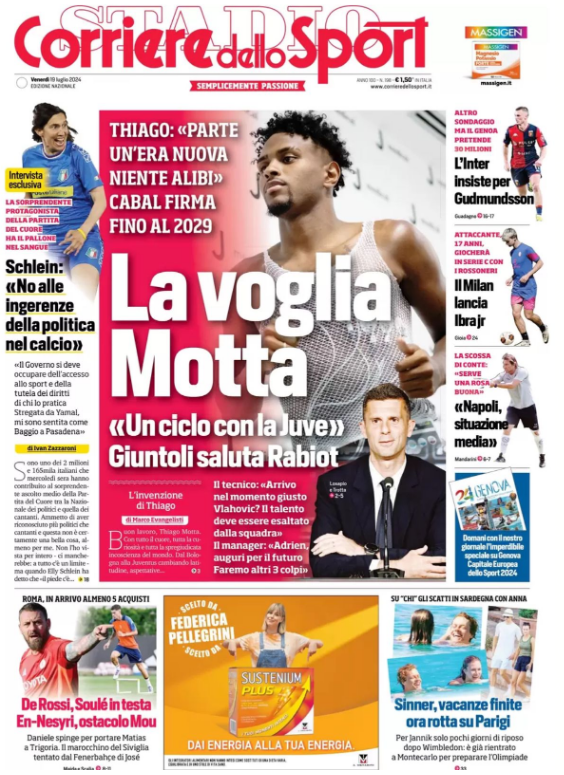 Le Prime Pagine Sportive Nazionali - 19 luglio 2024 29 3 2