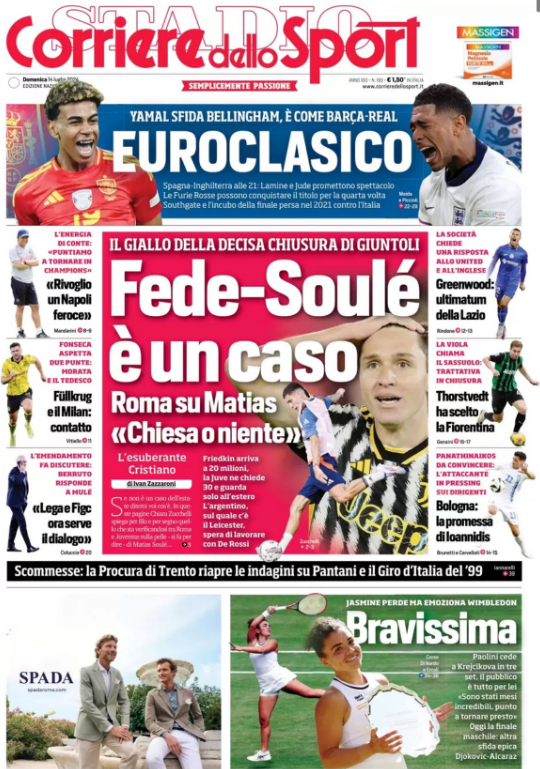 Le Prime Pagine Sportive Nazionali - 14 luglio 2024 29 3