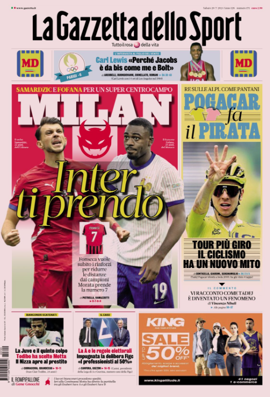 Le Prime Pagine Sportive Nazionali - 20 luglio 2024 27 4