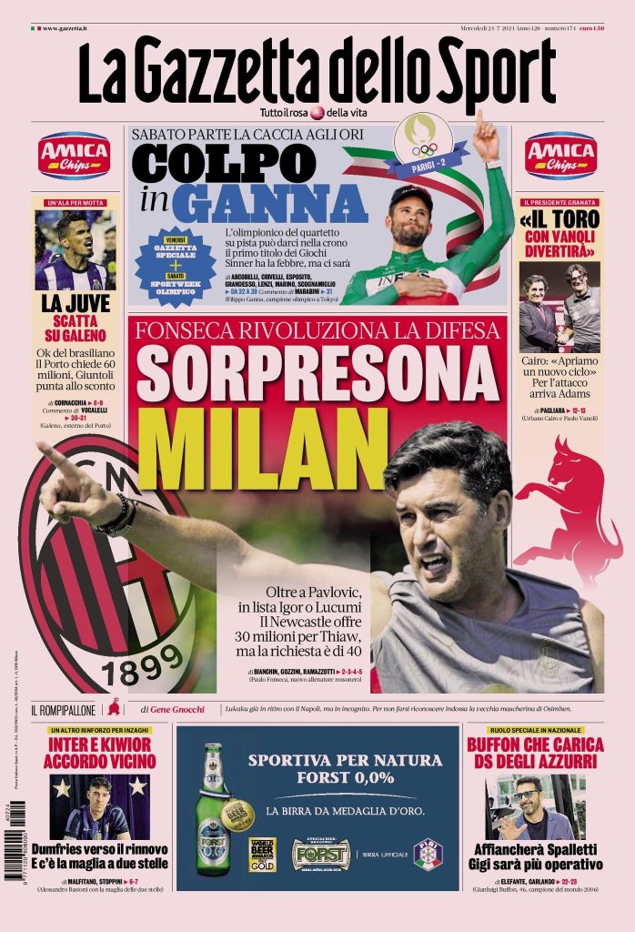 Le Prime Pagine Sportive Nazionali - 24 luglio 2024 27 GTOOcpJXwAEdeW5