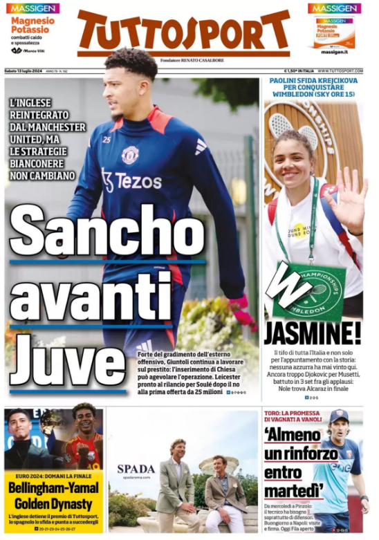 Le Prime Pagine Sportive Nazionali - 13 luglio 2024 29 Immagine 2024 07 13 074509
