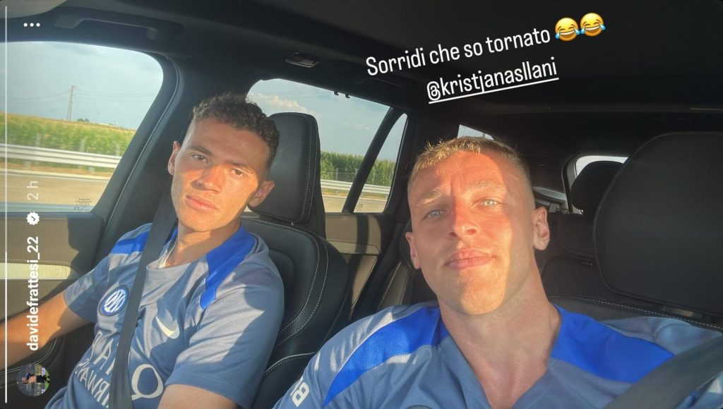 Frattesi Asllani, la GAG social degli amici del centrocampo dell'Inter: «Sorridi che sono tornato» - FOTO 27 Immagine WhatsApp 2024 07 25 ore 20.58.23 ad1fc7da