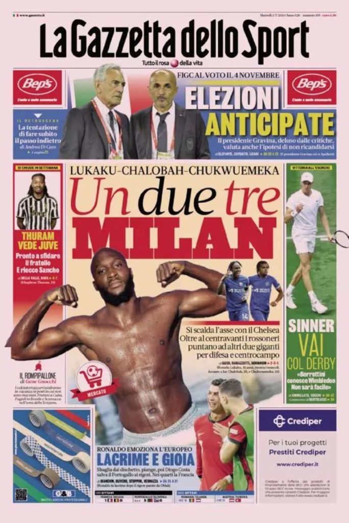 Le Prime Pagine Sportive Nazionali - 2 luglio 2024 27 WhatsApp Image 2024 07 02 at 08.02.05