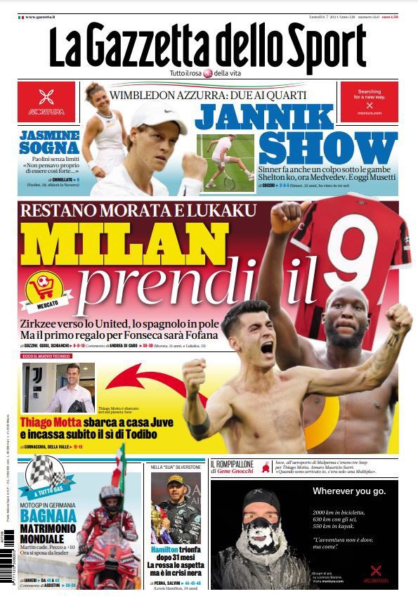 Le Prime Pagine Sportive Nazionali - 8 luglio 2024 27 WhatsApp Image 2024 07 08 at 07.53.20