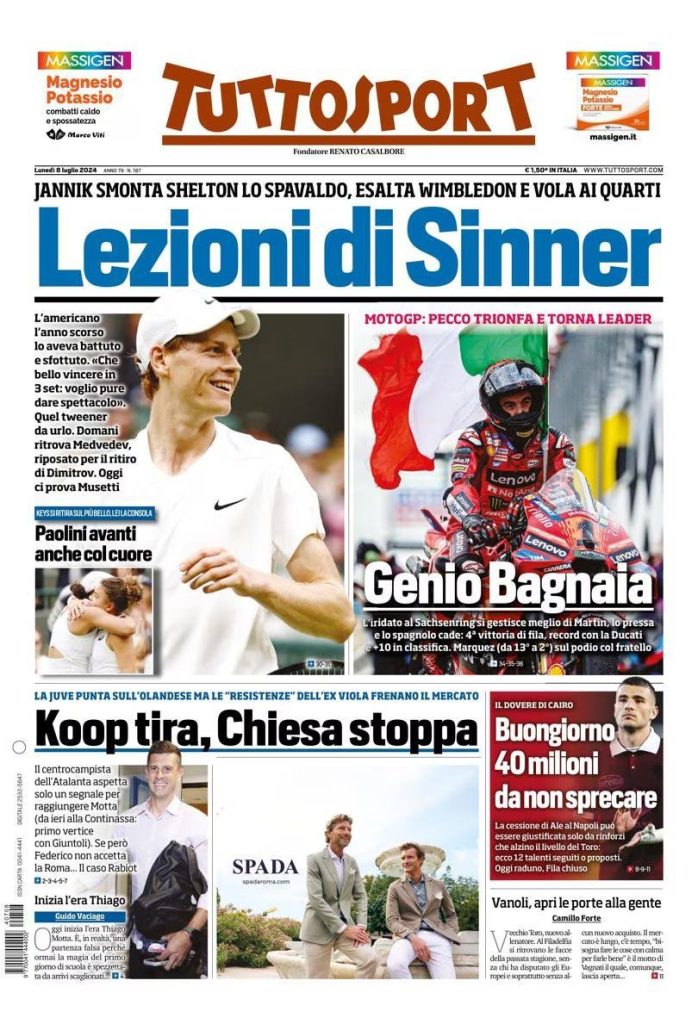 Le Prime Pagine Sportive Nazionali - 8 luglio 2024 29 WhatsApp Image 2024 07 08 at 07.53.21 2