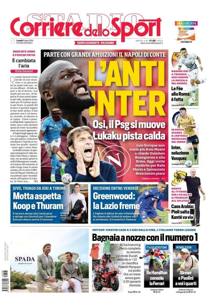 Le Prime Pagine Sportive Nazionali - 8 luglio 2024 28 WhatsApp Image 2024 07 08 at 07.53.21