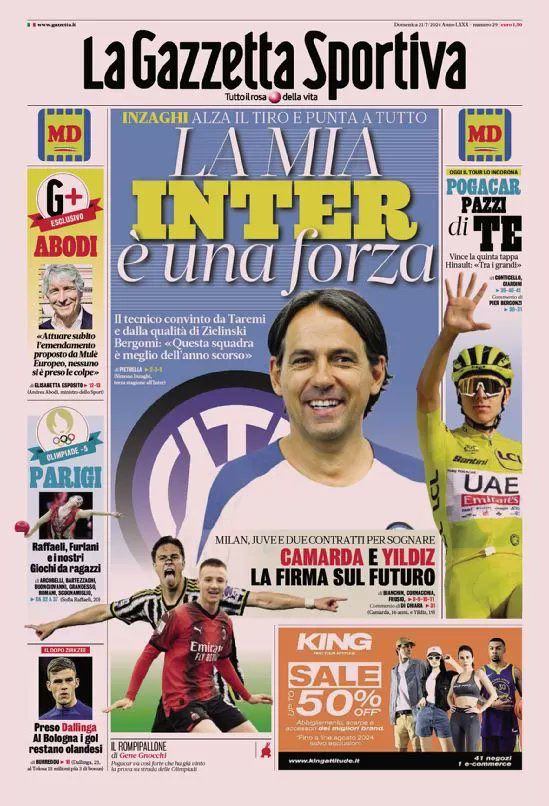 Le Prime Pagine Sportive Nazionali - 21 luglio 2024 27 WhatsApp Image 2024 07 21 at 07.35.10