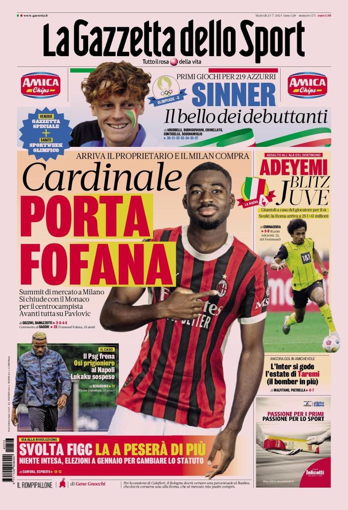 Le Prime Pagine Sportive Nazionali - 23 luglio 2024 29 WhatsApp Image 2024 07 23 at 07.38.53