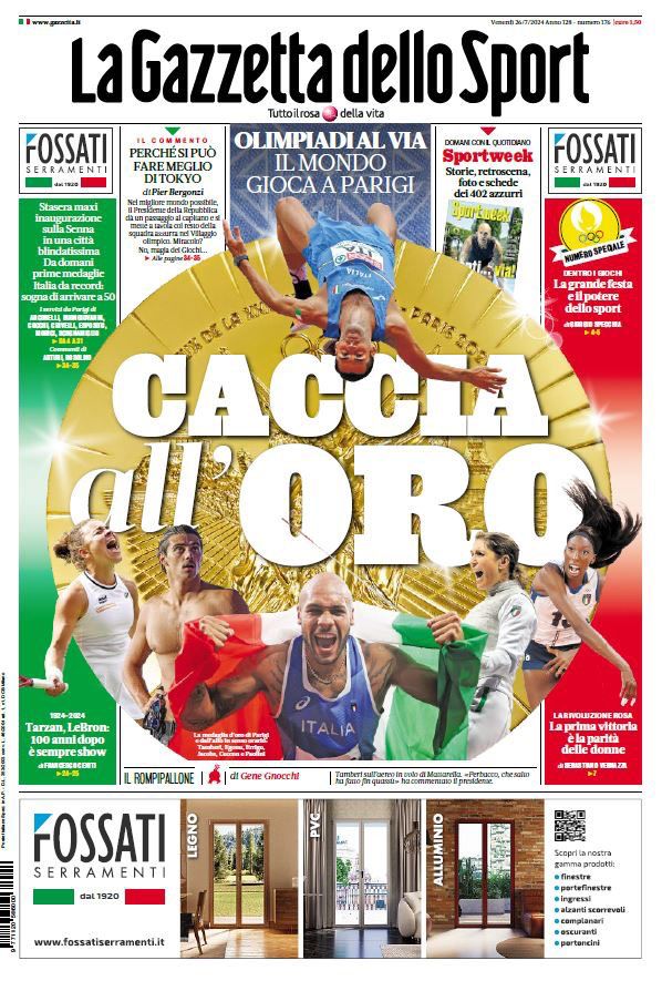 Le Prime Pagine Sportive Nazionali - 26 luglio 2024 27 WhatsApp Image 2024 07 26 at 07.42.12