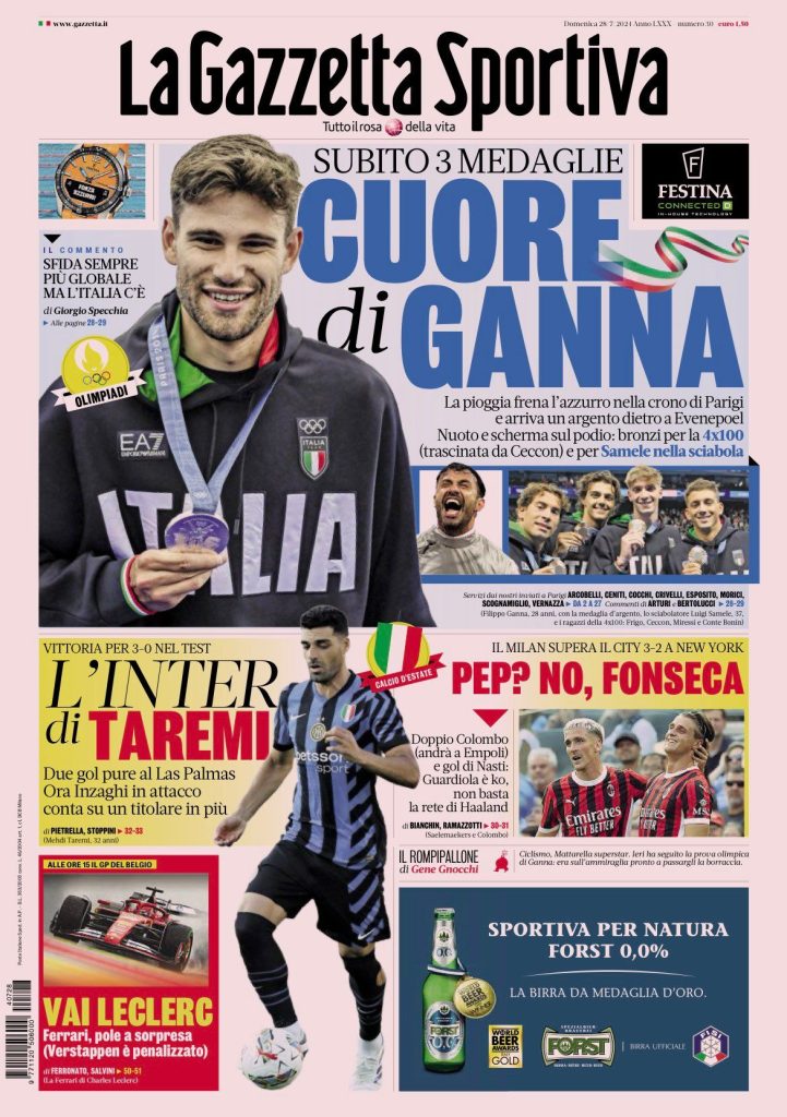 Le Prime Pagine Sportive Nazionali - 28 luglio 2024 28 WhatsApp Image 2024 07 28 at 07.36.15