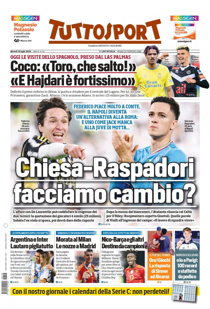 Le Prime Pagine Sportive Nazionali - 16 luglio 2024 28 image 19