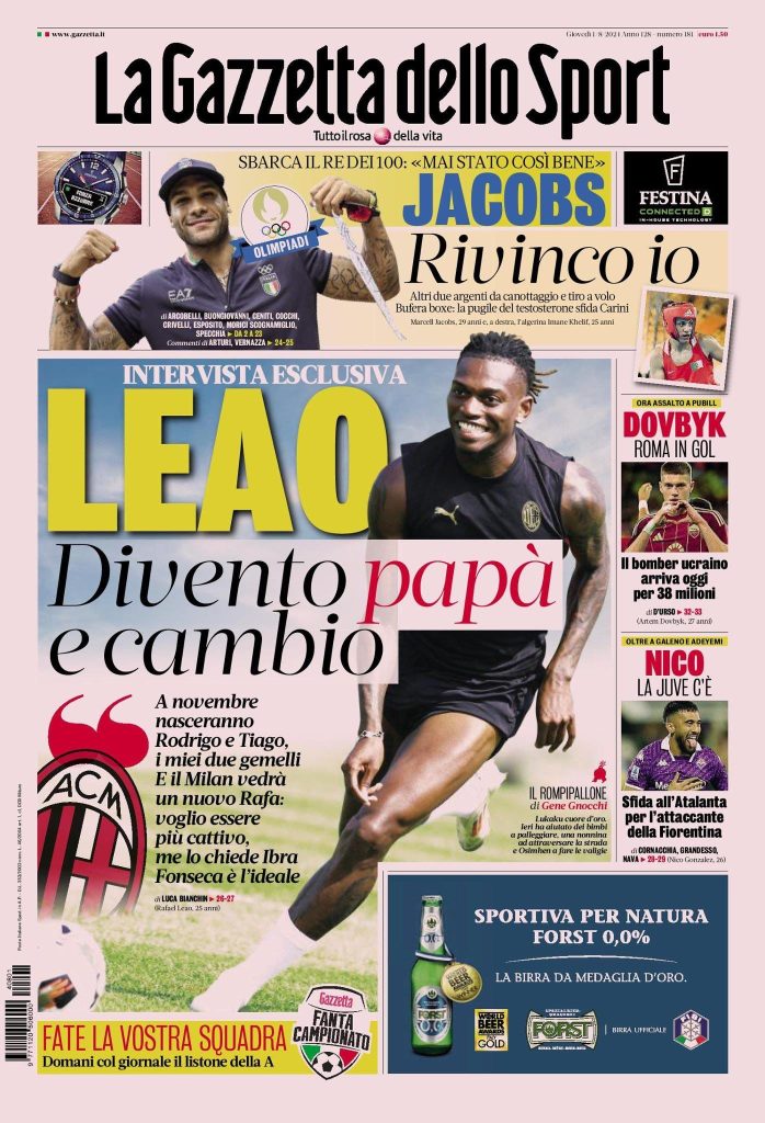 Le Prime Pagine Sportive Nazionali - 1 agosto 2024 27 WhatsApp Image 2024 08 01 at 07.52.51 2