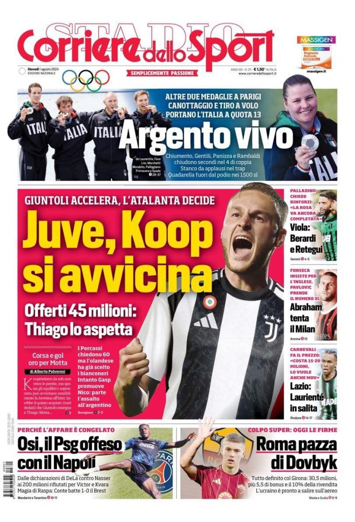 Le Prime Pagine Sportive Nazionali - 1 agosto 2024 28 WhatsApp Image 2024 08 01 at 07.52.51