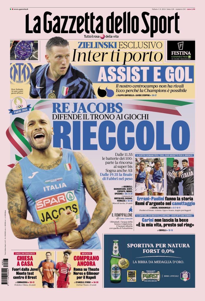 Le Prime Pagine Sportive Nazionali - 3 agosto 2024 28 WhatsApp Image 2024 08 03 at 07.50.04