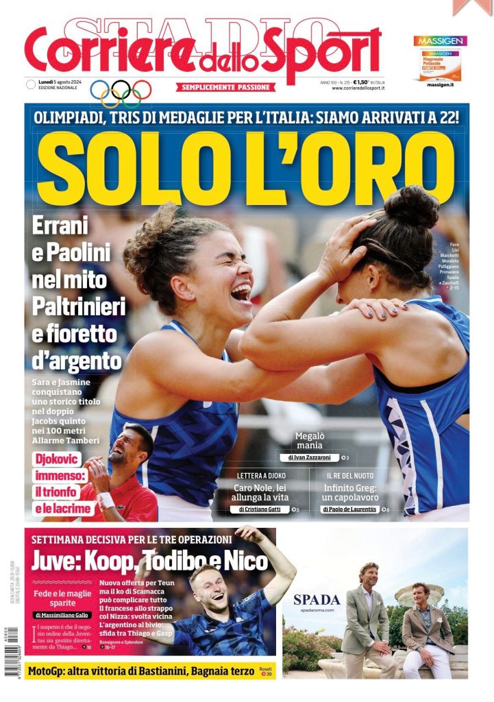 Le Prime Pagine Sportive Nazionali - 5 agosto 2024 29 WhatsApp Image 2024 08 05 at 07.49.30