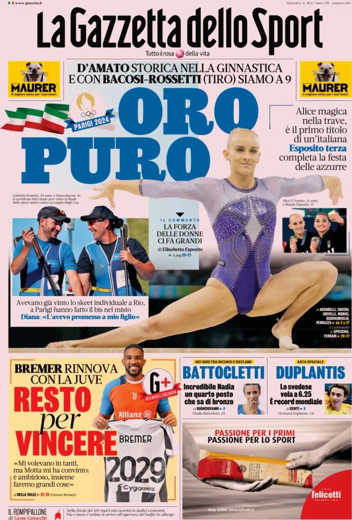 Le Prime Pagine Sportive Nazionali - 6 agosto 2024 29 WhatsApp Image 2024 08 06 at 07.57.57 2
