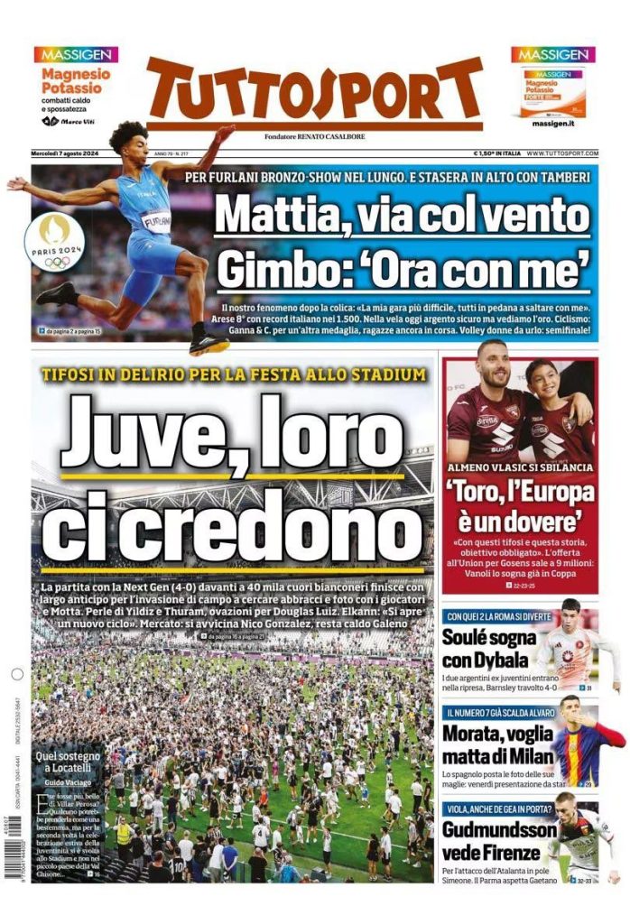 Le Prime Pagine Sportive Nazionali - 7 agosto 2024 27 WhatsApp Image 2024 08 07 at 07.22.50