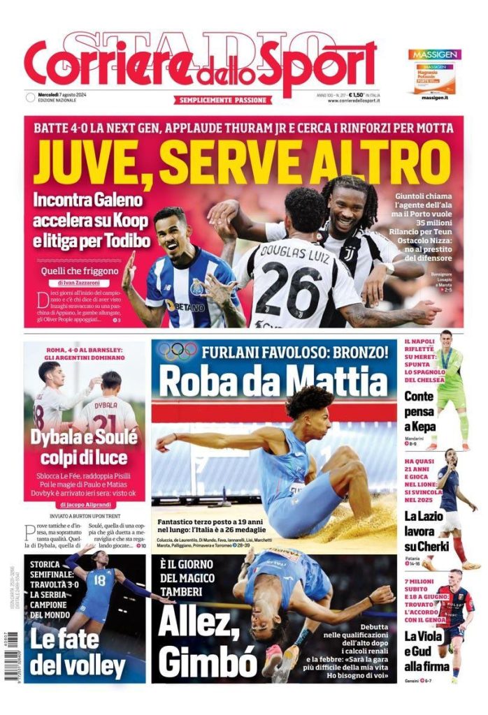 Le Prime Pagine Sportive Nazionali - 7 agosto 2024 29 WhatsApp Image 2024 08 07 at 07.22.51