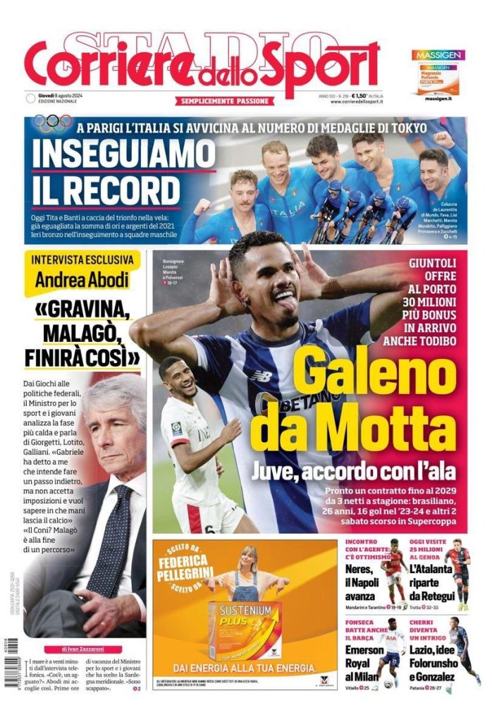 Le Prime Pagine Sportive Nazionale - 8 agosto 2024 28 WhatsApp Image 2024 08 08 at 07.51.34