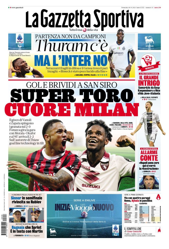 Le Prime Pagine Sportive Nazionali - 18 agosto 2024 27 WhatsApp Image 2024 08 18 at 07.36.44