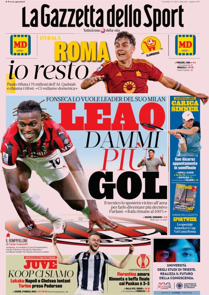 Le Prime Pagine Sportive Nazionali - 23 agosto 2024 29 WhatsApp Image 2024 08 23 at 07.35.28 2