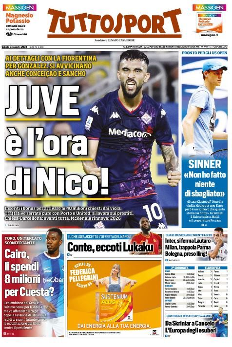 Le Prime Pagine Sportive Nazionali - 24 agosto 2024 27 WhatsApp Image 2024 08 24 at 07.53.57