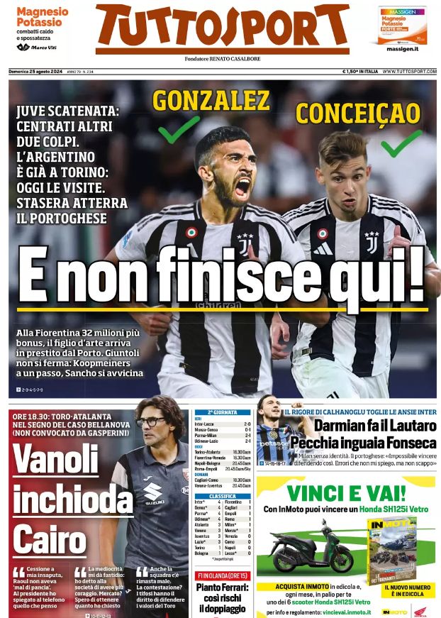 Le Prime Pagine Sportive Nazionali - 25 agosto 2024 27 WhatsApp Image 2024 08 25 at 07.47.26