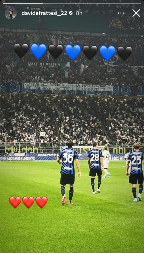 Frattesi, la REAZIONE EMOZIONATA allo striscione dei tifosi dell'Inter - FOTO 27 WhatsApp Image 2024 08 25 at 08.23.52